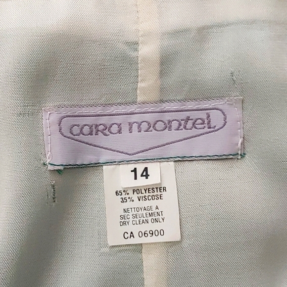 Vintage 80's Cara Montel Pleated lined green skirt with pockets size 14 - Picture 3 of 11